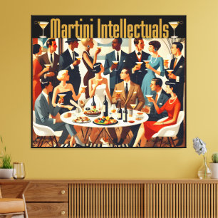 Mid Century Modern Die Martini-Intellektuellen  Leinwanddruck