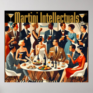 Mid Century Modern Die Martini Intellektuellen  Poster