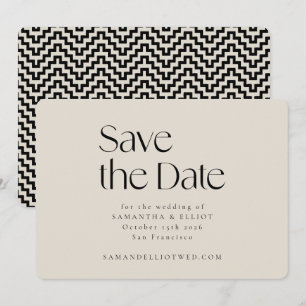 Mid Century Modern Elegante Geometrische Schwarz E Save The Date