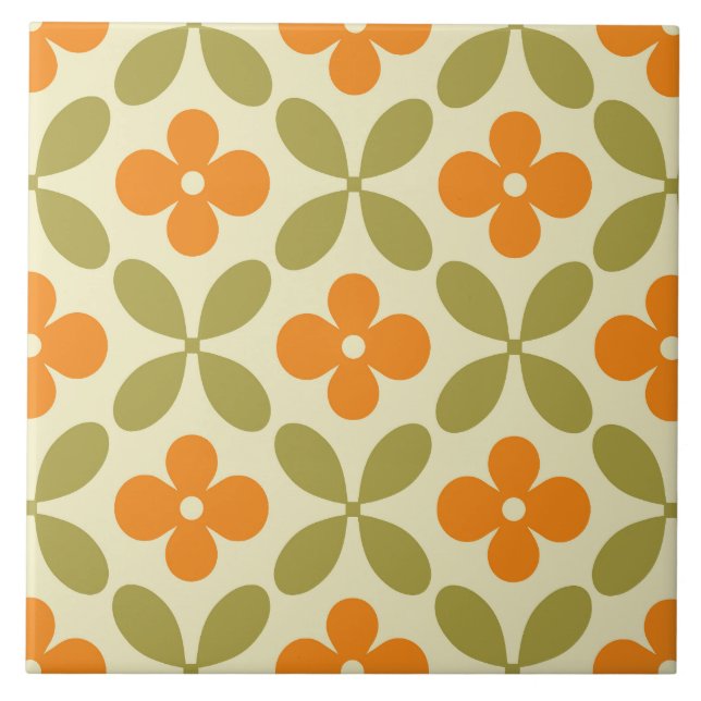 Mid-Century Modern erblüht Fliese (Vorderseite)