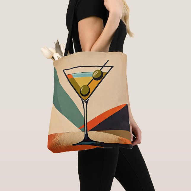 Mid Century Modern Farbblock Martini Kunst (Von Nahem)