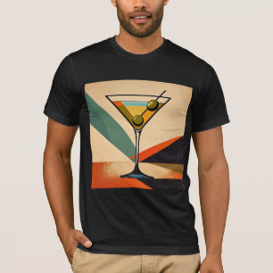 Mid Century Modern Farbblock Martini Kunst T-Shirt