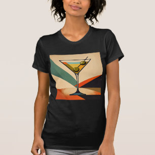 Mid Century Modern Farbblock Martini Kunst T-Shirt