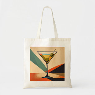 Mid Century Modern Farbblock Martini Kunst Tragetasche