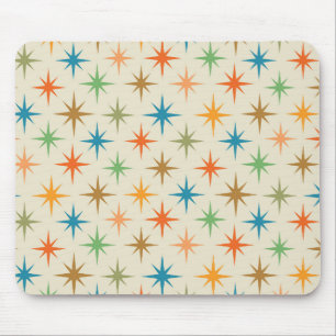 Mid century modern farbige atomare Sternenexplosio Mousepad