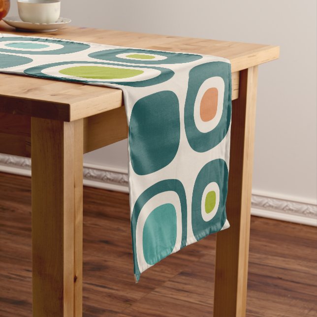 Mid Century Modern Garden Path Pattern Kurzer Tischläufer (Beispiel)