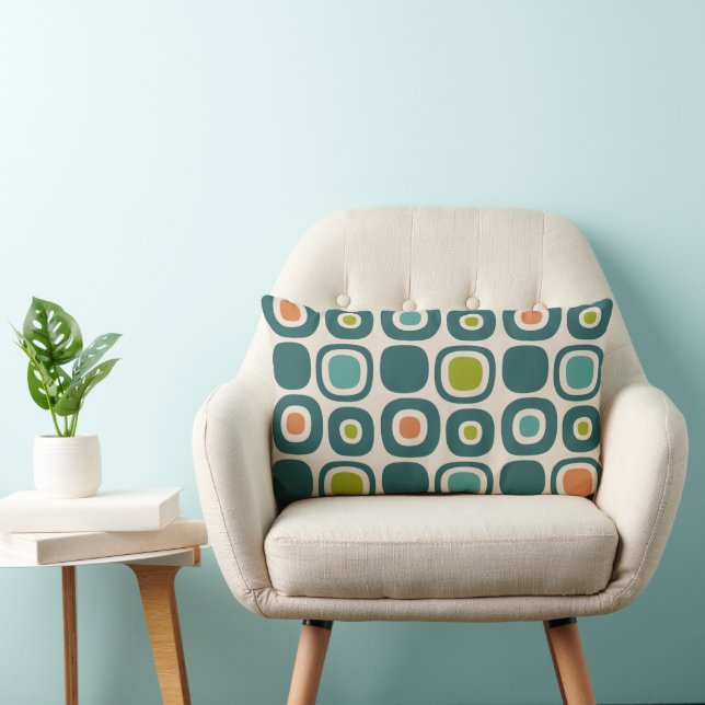 Mid Century Modern Garden Path Pattern Lendenkissen (Stuhl )
