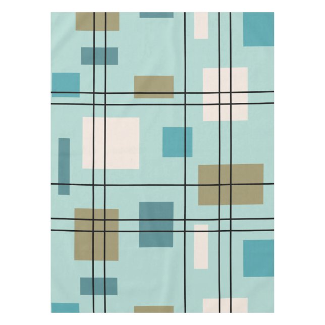 Mid Century Modern Geometric 5 Tischdecke (Vorderseite)