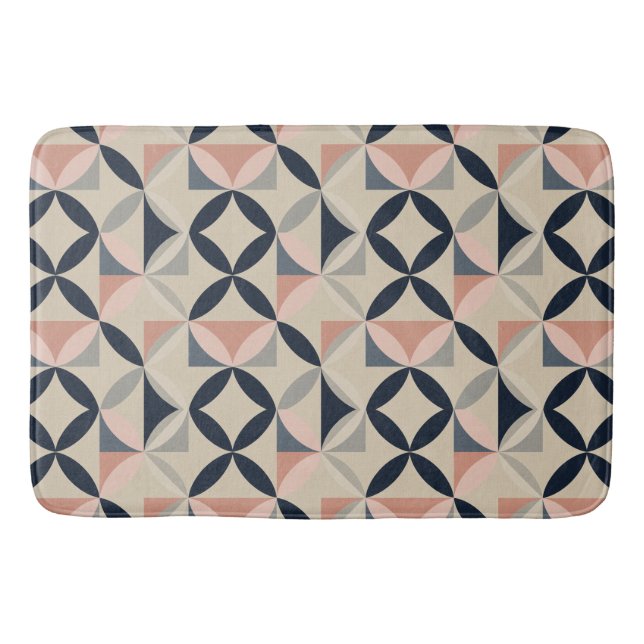 Mid Century Modern Geometric Abstract Pattern  Badematte (Vorderseite)