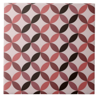 Mid Century Modern Geometric Circles Coral Brown Fliese