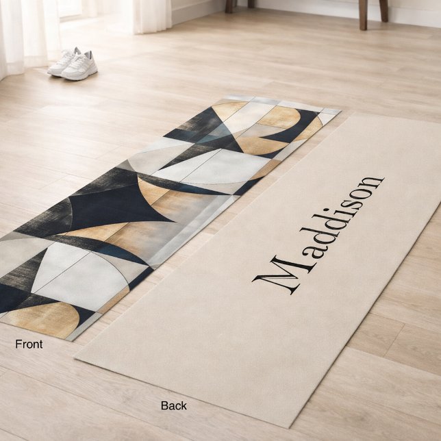 Mid-century-Modern geometrischer Name Yogamatte (Von Creator hochgeladen)