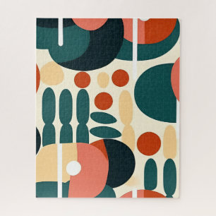 Mid Century Modern Geometrisches Abstrakt Familie Puzzle