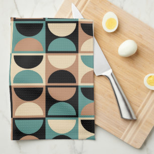 Mid-Century-Modern geometrisches abstraktes Muster Geschirrtuch