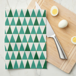 Mid Century Modern Glitzerstern-Weihnachtsbäume Geschirrtuch