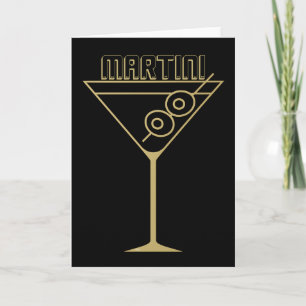 Mid Century Modern Gold 2 Olive Martini auf Deutsc Karte
