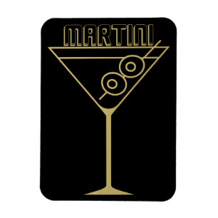 Mid Century Modern Gold 2 Olive Martini auf Deutsc Magnet