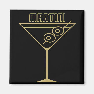 Mid Century Modern Gold 2 Olive Martini auf Deutsc Magnet