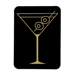Mid Century Modern Gold 2 Oliven-Martini Magnet