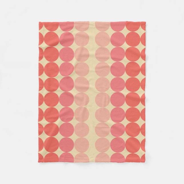 Mid Century Modern Grapefruit-Ellipse Fleecedecke (Vorderseite)