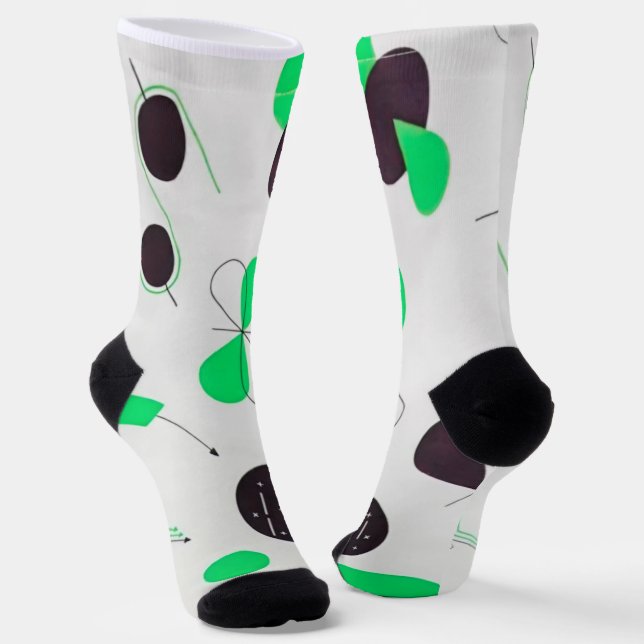 Mid Century Modern Green Physics  Socken (Gewinkelt)