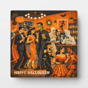 Mid Century Modern Halloween Martini-Party Fotoplatte