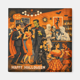 Mid Century Modern Halloween Martini-Party Magnet