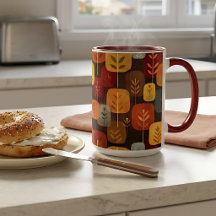 Mid Century Modern Herbstwald Kaffee