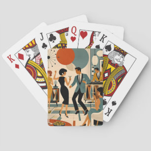 Mid Century Modern Hip Martini Tanzparty Spielkarten