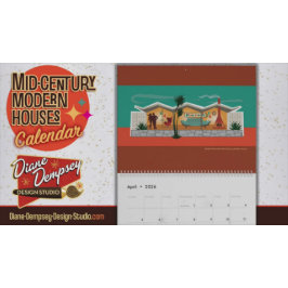 Mid-Century Modern Houses Calendar - Large Kalender