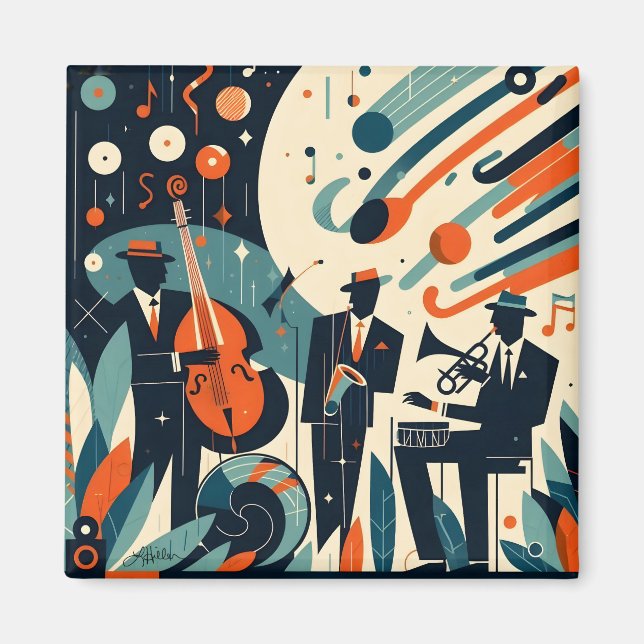 Mid Century Modern Jazz Age Trio Magnet (Vorne)
