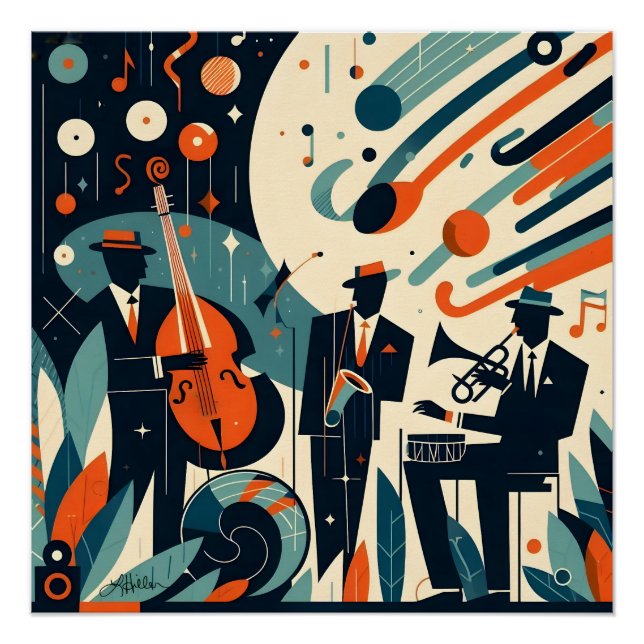 Mid Century Modern Jazz Age Trio Poster (Vorderseite)