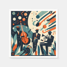 Mid Century Modern Jazz Age Trio Serviette