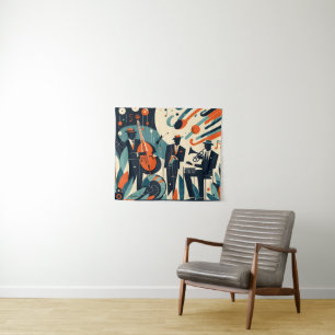Mid Century Modern Jazz Age Trio Wandteppich