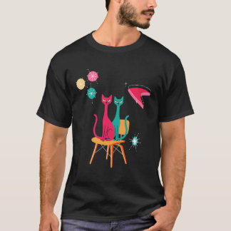 Mid Century Modern Katzen Midcentury Dekor Weltrau T-Shirt