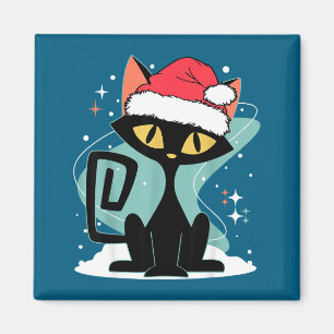 Mid Century Modern Katzen Santa Hut Weihnachten 70 Magnet