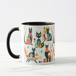 Mid Century Modern Katzen Tasse