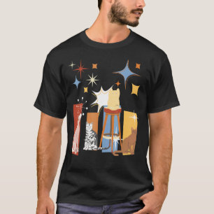 Mid Century Modern Katzen   Vintage Retro 1950er S T-Shirt