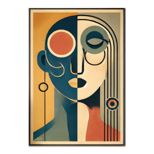 Mid-Century-Modern-Kunst Abstract Nonkonformistisc Fotodruck