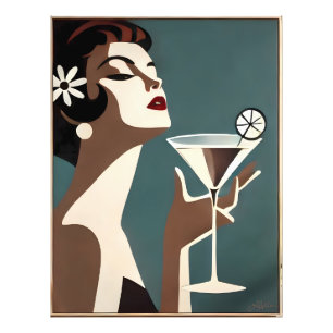 Mid Century Modern Kunst Die Martini-Diva Fotodruck