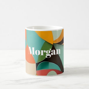 Mid Century Modern Kunst Monogramm oder Name, Geom Kaffeetasse