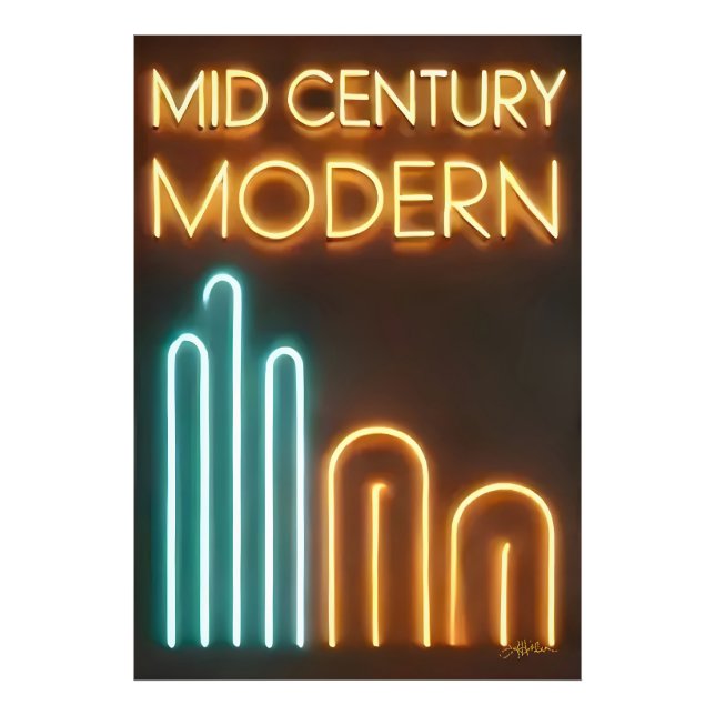 Mid Century Modern Kunst Neon Schild Design (Vorne)