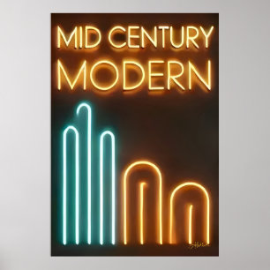 Mid Century Modern Kunst Neon Schild Design