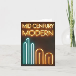 Mid-Century-Modern-Kunst Neon-Schild Design Karte