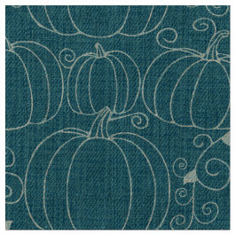 Mid-Century Modern Kürbis Teal Stoff