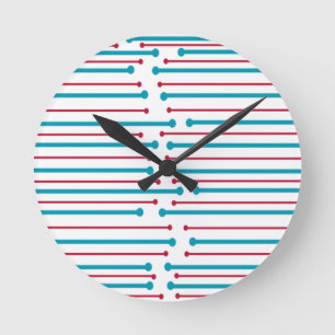 Mid-Century Modern Lines Runde Wanduhr