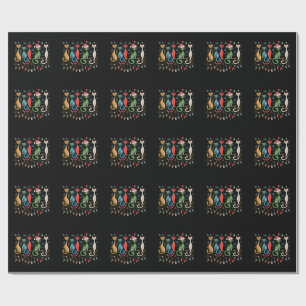 Mid Century Modern Look Katzen Weihnachten Retro 5 Geschenkpapier