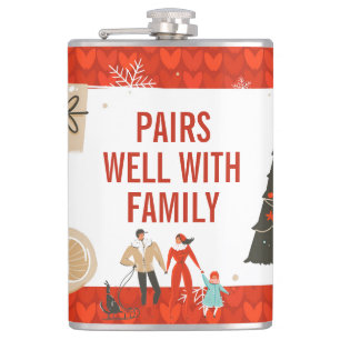Mid-Century Modern   Lustige Weihnachts-Feuerwasse Flachmann