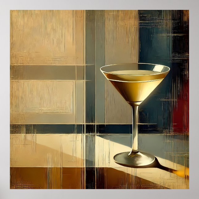 Mid Century Modern Martini in a Moonbeam Poster (Vorne)