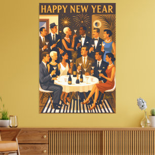Mid Century Modern Martini Intellektuelle Neujahr Leinwanddruck