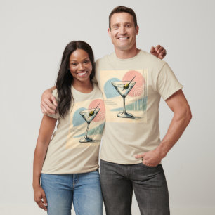 Mid Century Modern Martini Pastell Minimalistische T-Shirt